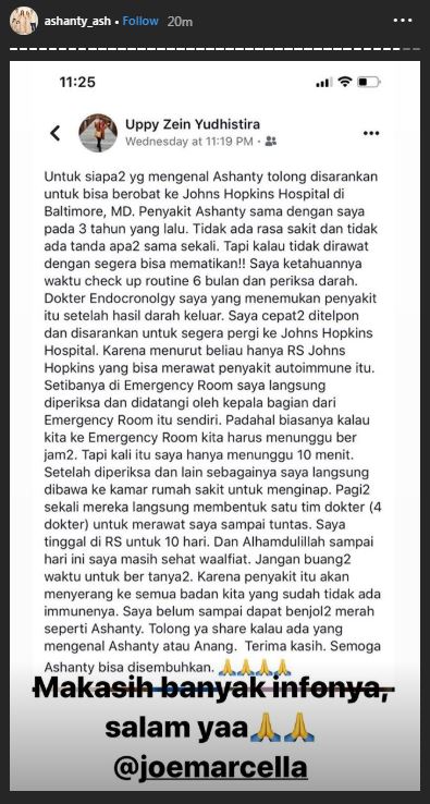 Pesan untuk Ashanty