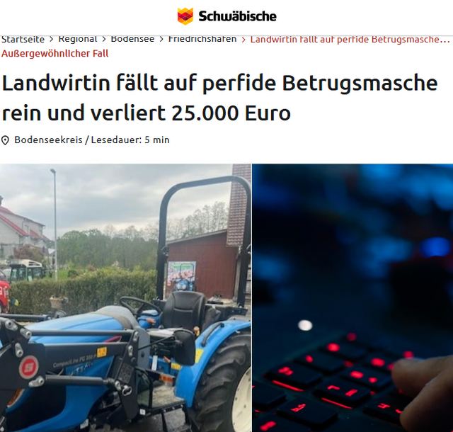 Bericht über Betrugsmasche
