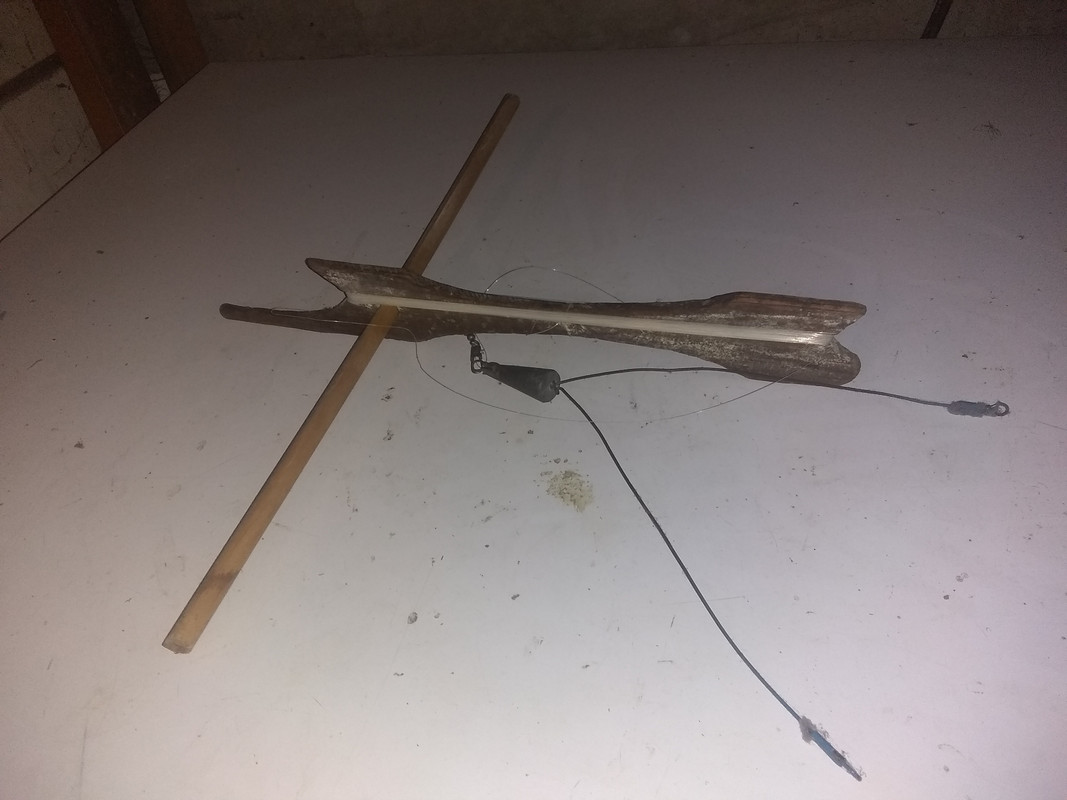 Lake Erie tip-up (tip-down) with spreader
