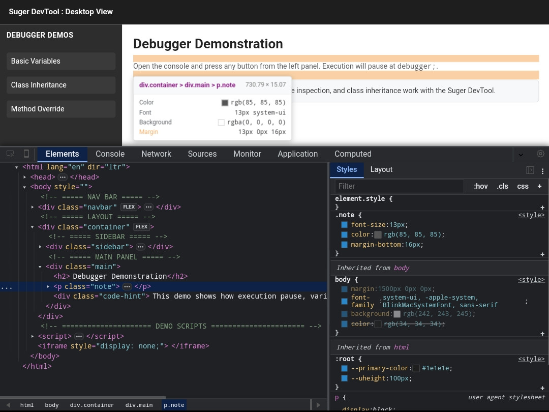 Suger Devtool Preview