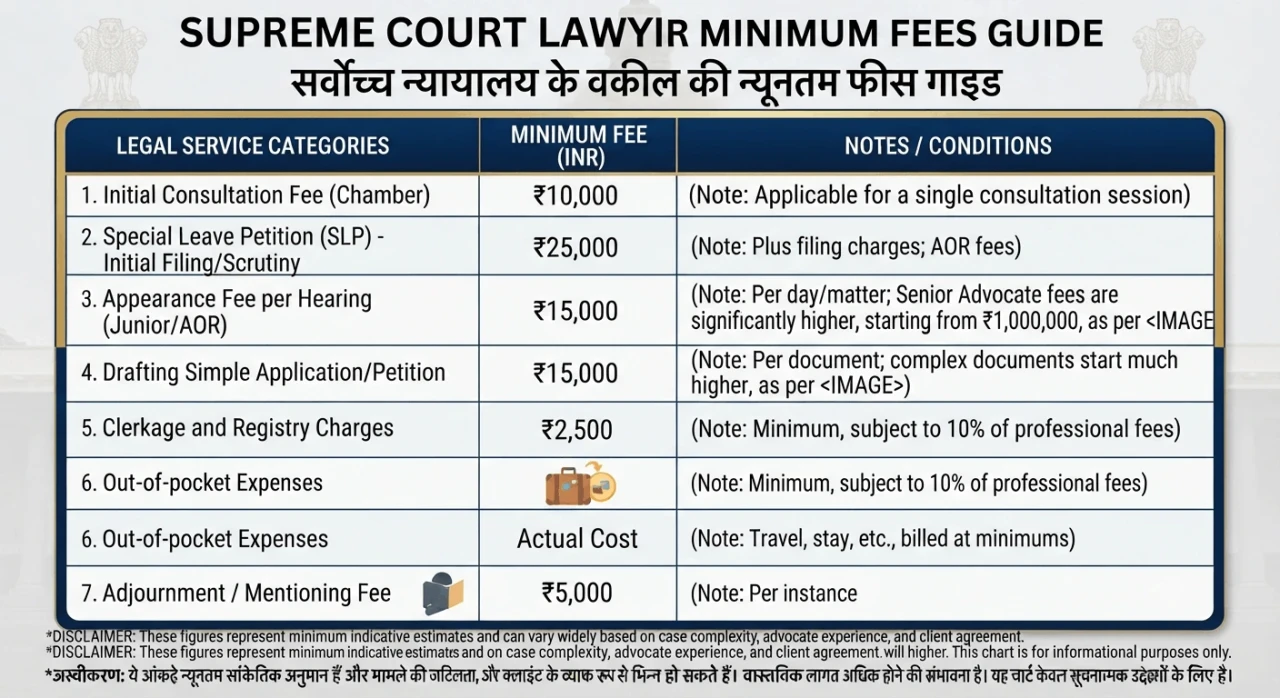 Minimum Fees of Supreme Court Lawyer: What You Should Know