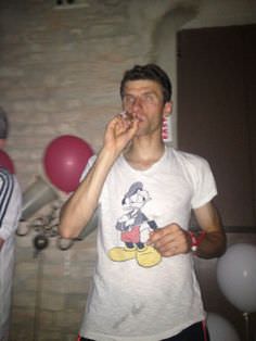 Thomas Müller smoking a cigarette (or weed)
