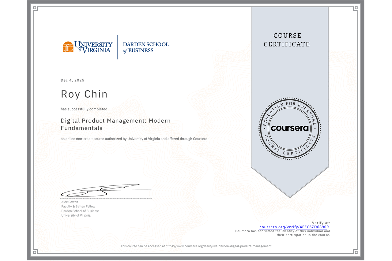 Digital Product Management Certificate