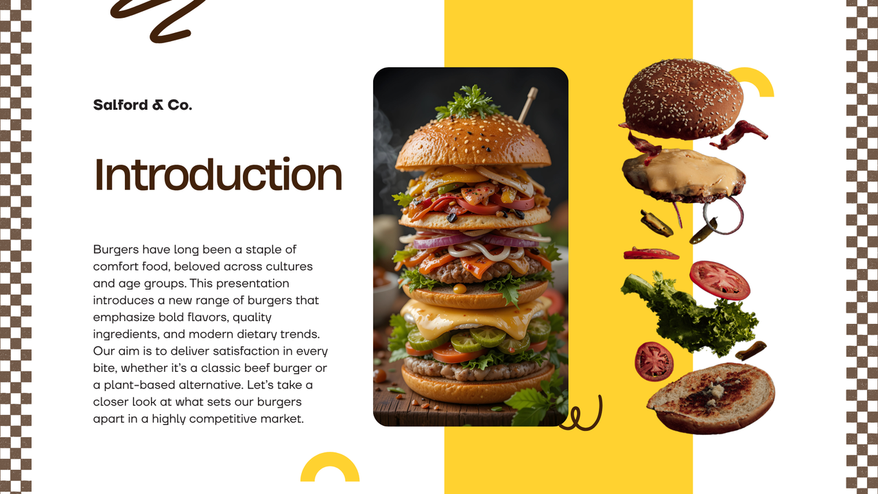 Yellow Modern Burger Product Presentation