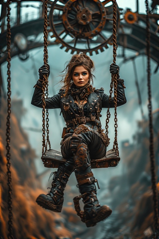A-woman-seated-on-a-rusty-meta-5