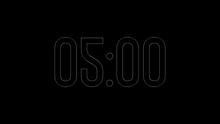Cuenta Regresiva Raíz de 5 Minutos con Fondo Transparente 4K