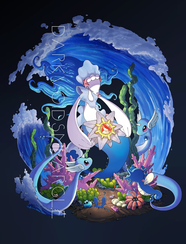 primarina-starmie-dragonair-corsola-hors
