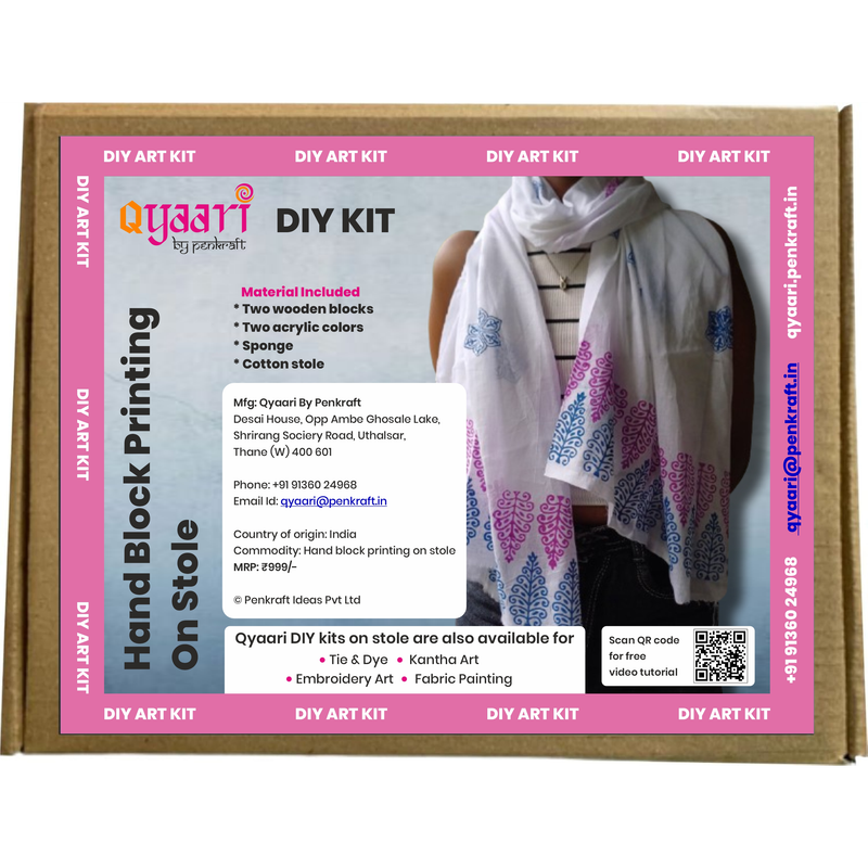 Block Printing DIY Kit - Cotton Stole