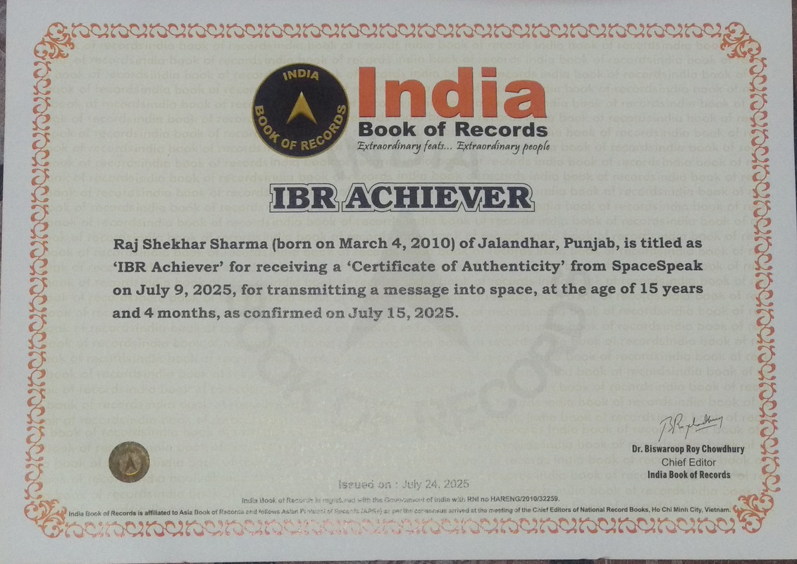 Raj Shekhar Sharma Space Recognition