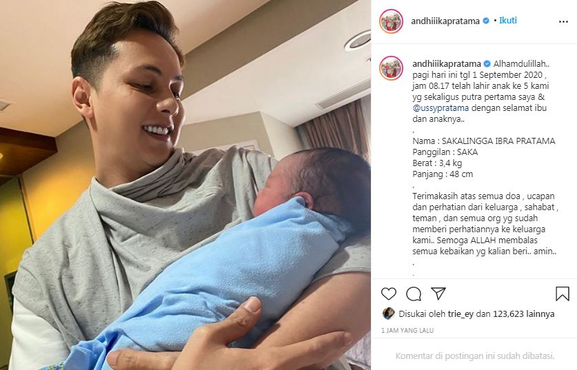 Andhika Pratama akhirnya dikaruniai anak laki-laki