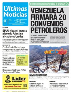 Portadas de los principales diarios de Venezuela del día de hoy