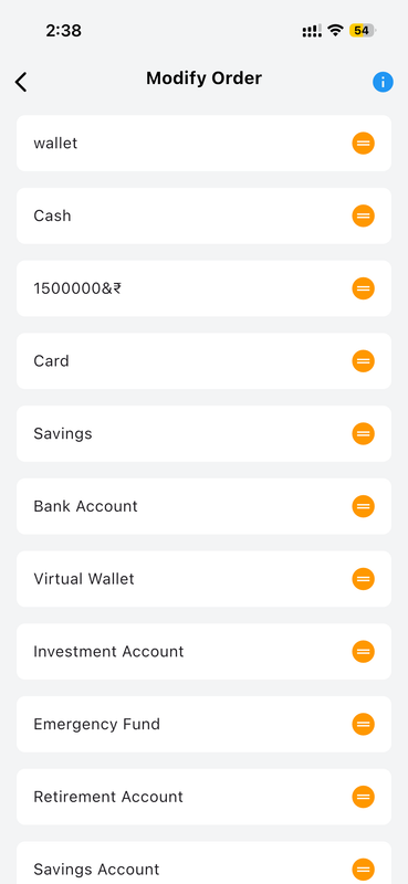 Reorder Accounts
