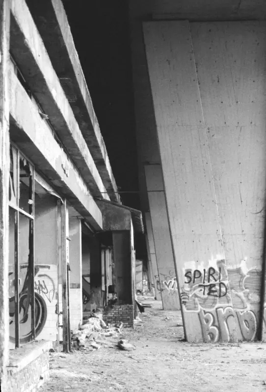 an abandoned building under the brankov most.