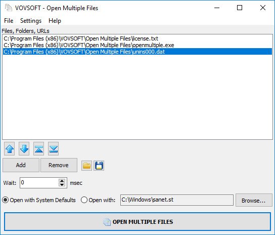 VovSoft Open Multiple Files 3.0