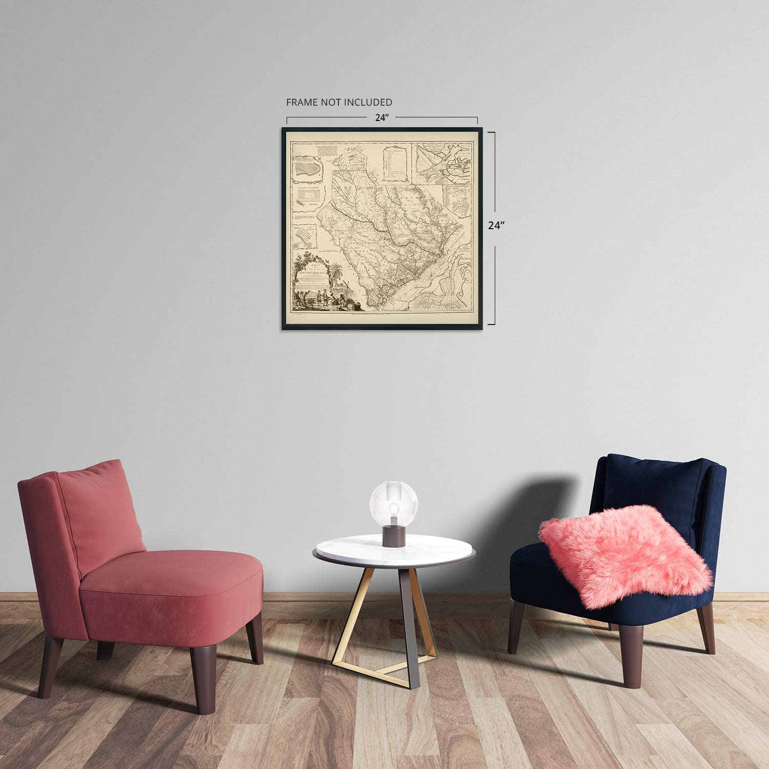 1773 Map of South Carolina - Vintage South Carolina USA Wall Art Poster Print - Picture 22 of 24