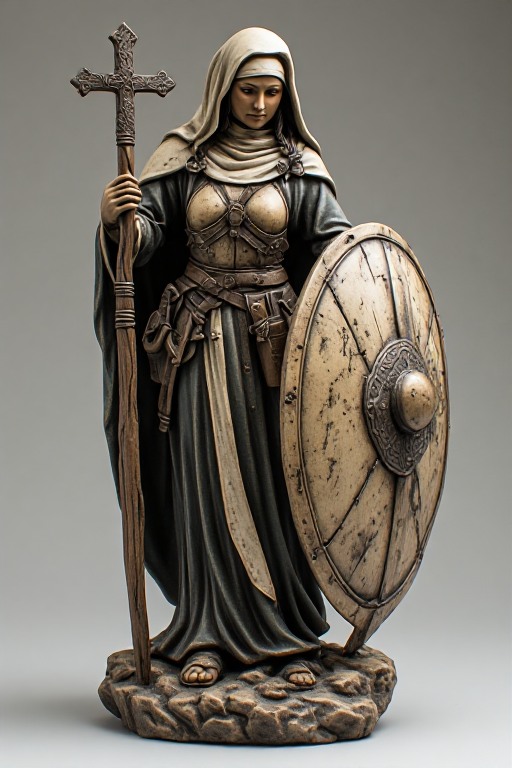 Christian-Warrior-Nun-Figurine