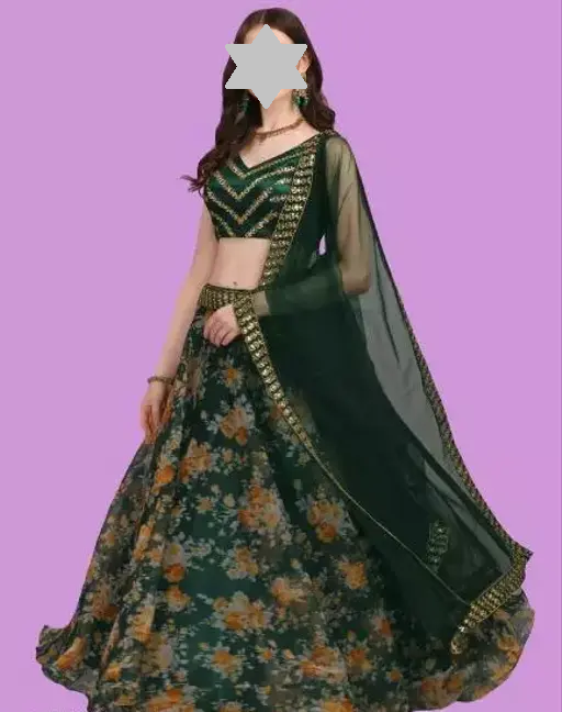 Women's Net Semi stitched Lehenga Choli (festival Special Lehenga Choli Set_Free Size) Color 2 (R223)