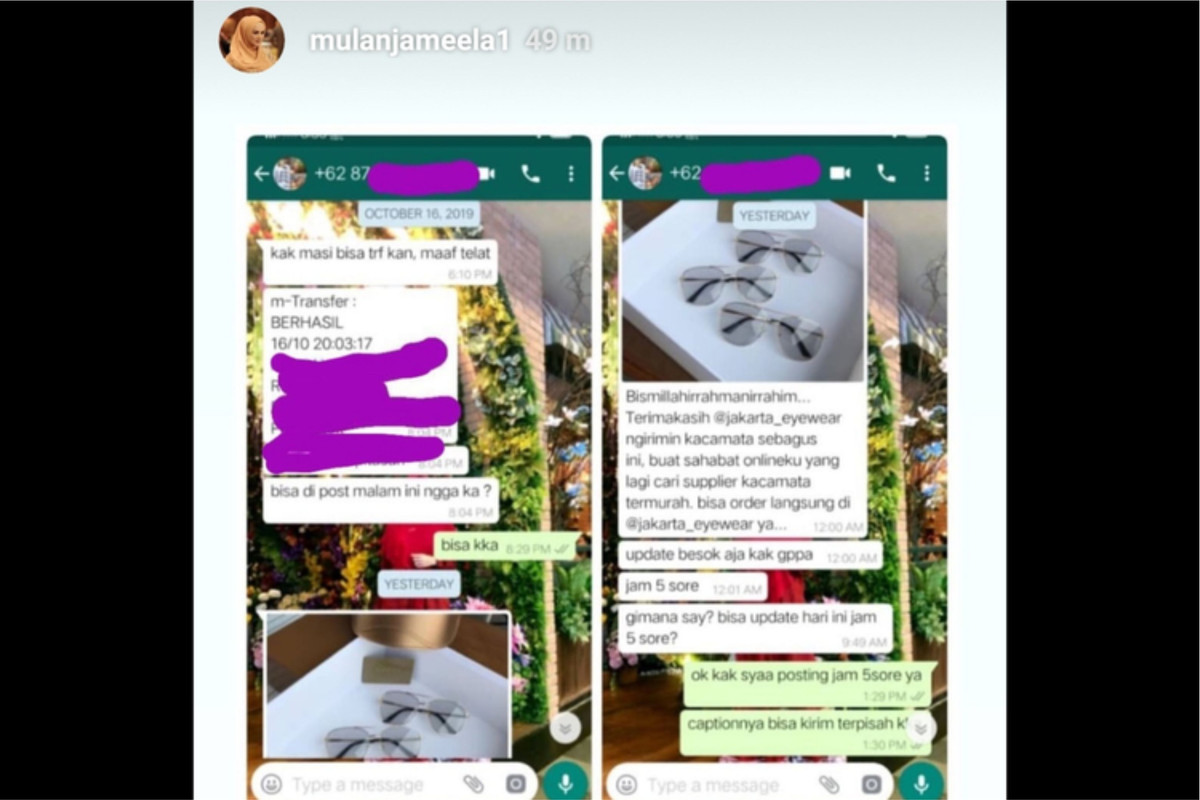 Endorsement yang diterima Mulan Jameela