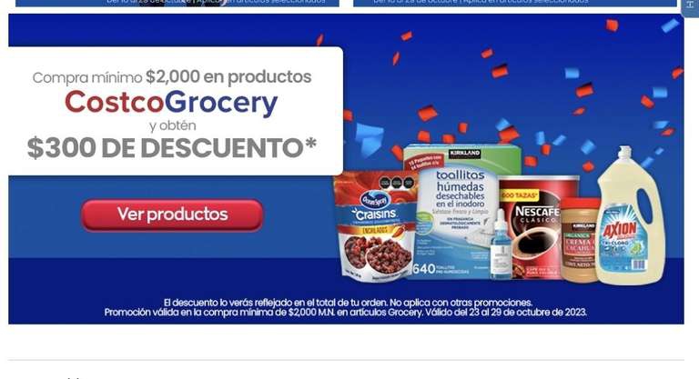 Costco: Cescuento de $300 en compras mayores a 2000 en grocery