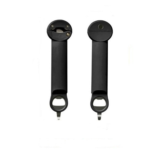 Black Multi-Functional Adjustable Can and Bottle Opener - Heavy Duty Jar Opener for Seniors, Women, and Weak Hands - Easy Grip Kitchen Gadget for Jars, Bottles, and Cans