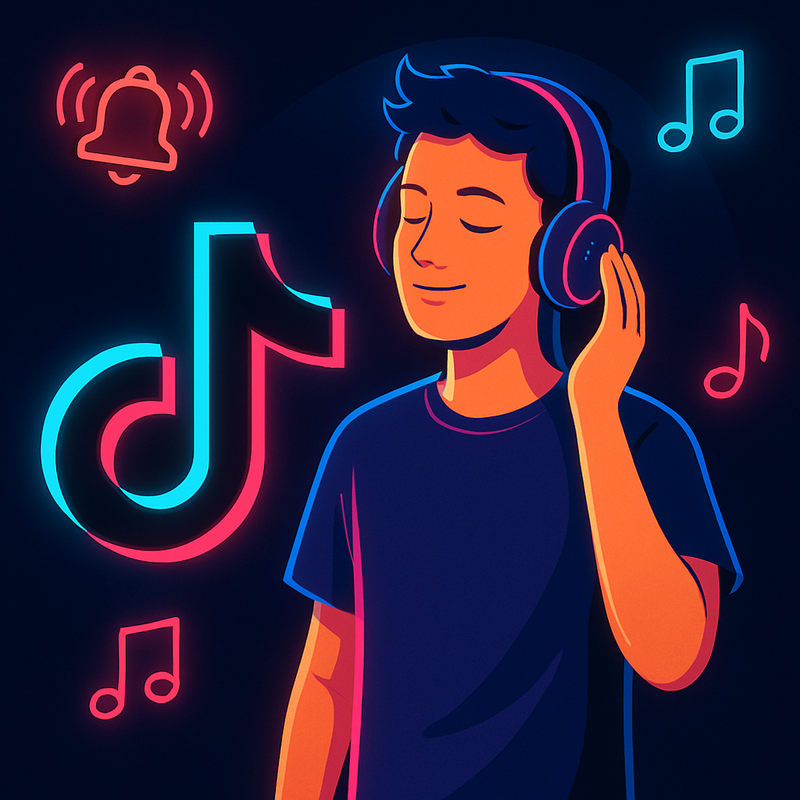 Человек выбирает рингтон тик ток на смартфоне