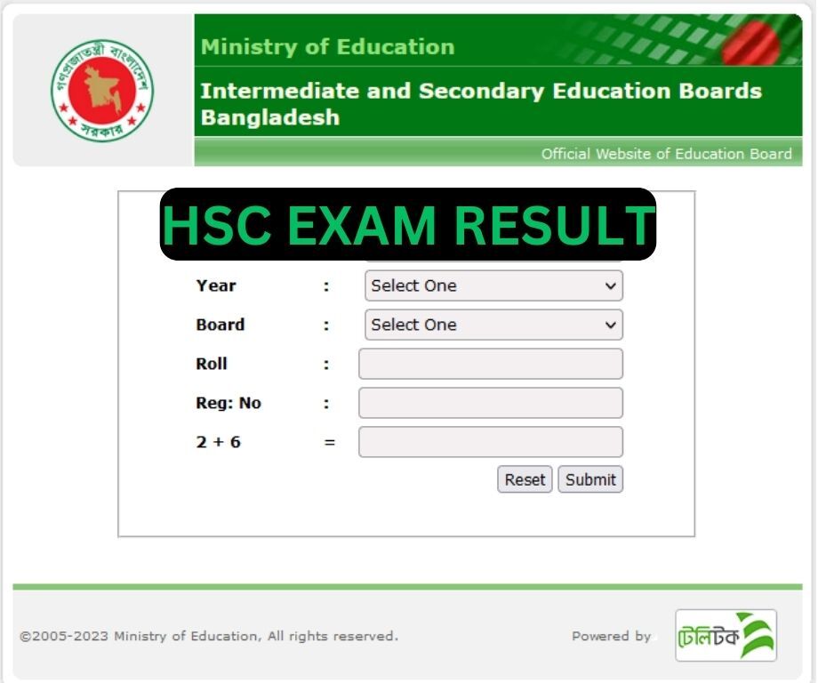 HSC Exam Result with Full Marksheet