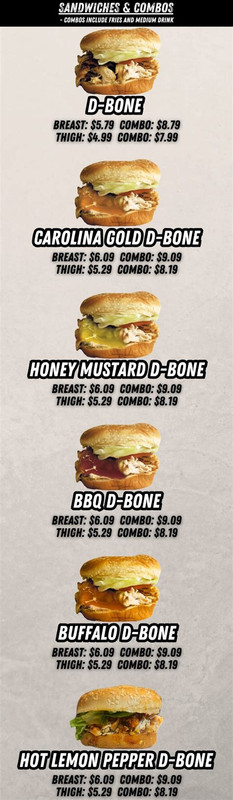 Chicken sandwich combo