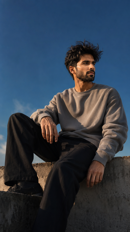 Example result for: Rooftop Reverie: Golden Hour Skyline Portrait Prompt