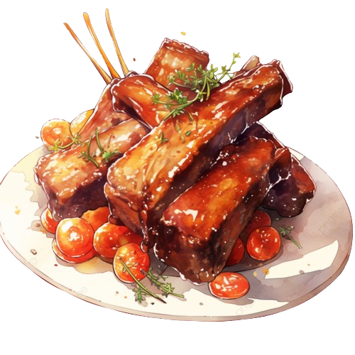K I R E I - restoran  Pngtree-gourmet-braised-pork-ribs-hand-drawn-element-removebg-preview