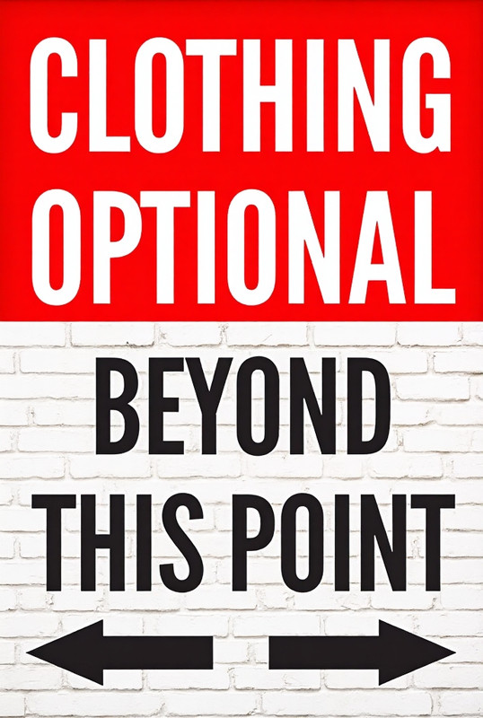 Funny Clothing Optional Beyond This Point Vintage Metal Sign for Home Bar Garage Man Cave Wall Decor