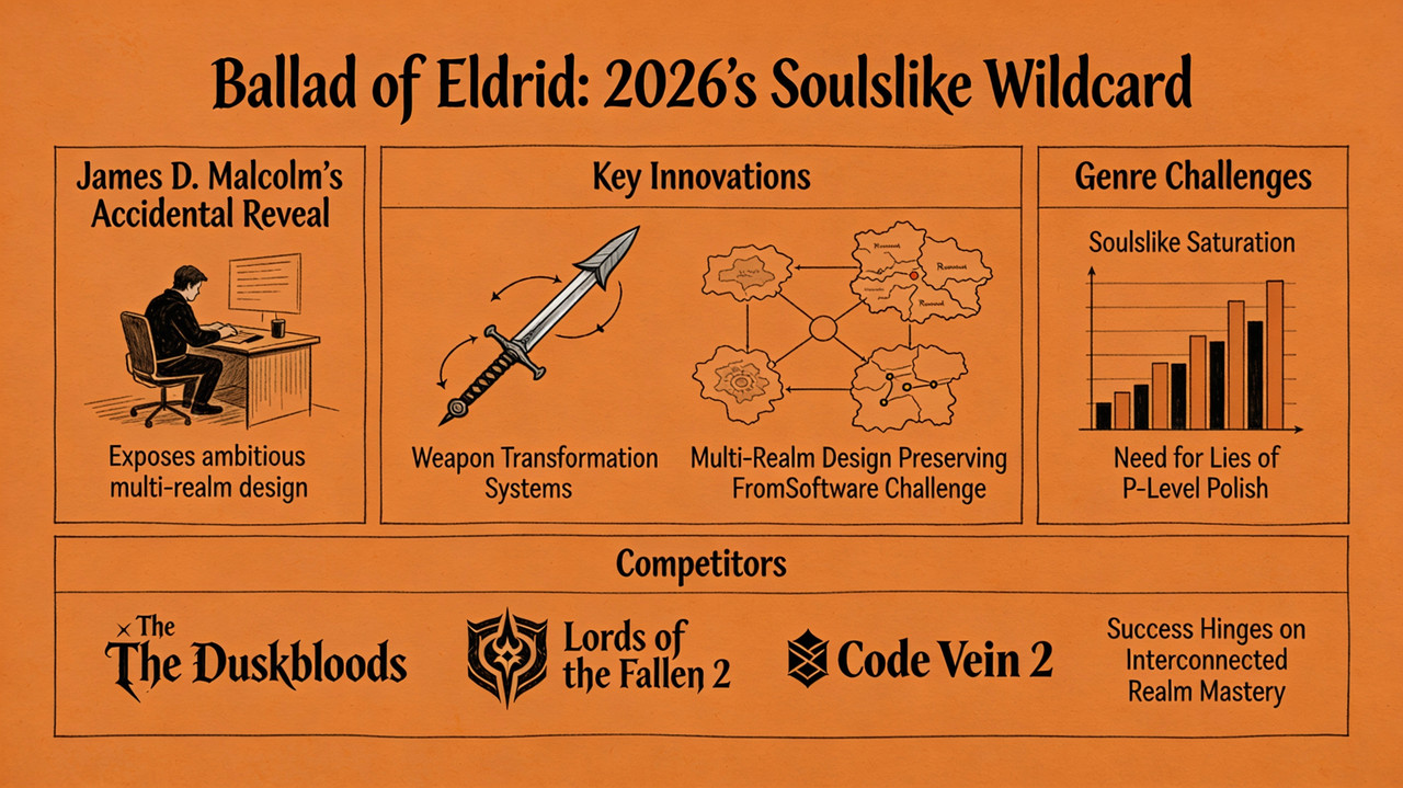 Dark fantasy soulslike boss arena with intricate environmental storytelling