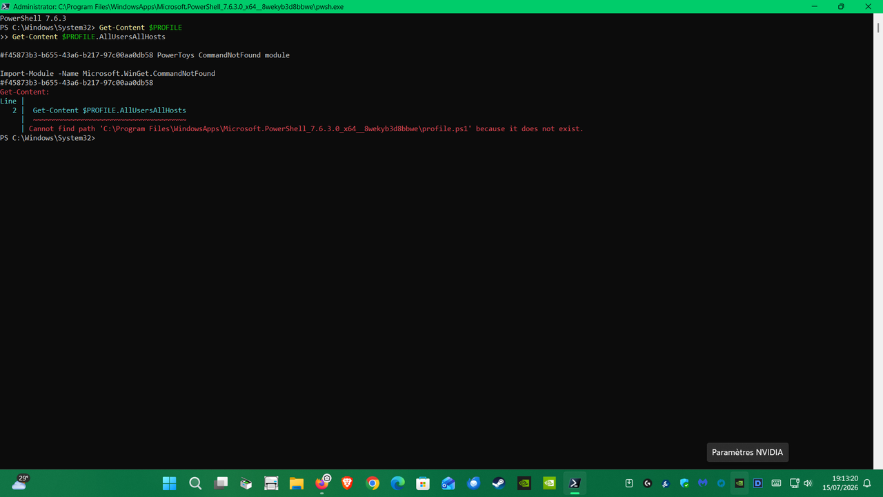 PROBLEME POWERSHELL