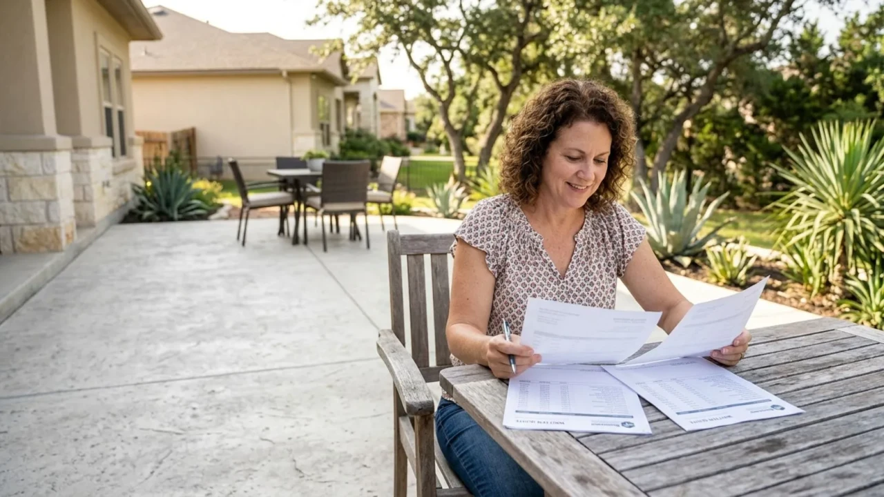 Concrete patio written quote comparison for San Antonio homeowners