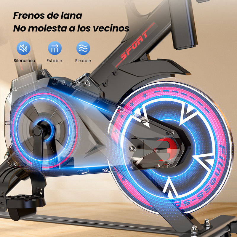 Lacuffy Vélo d'appartement - Capacité de poids : 136 kg - Vélo stationnaire magnétique - Vélo de fitness avec écran LCD et application pour la maison Lacuffy Vélo d'appartement - Capacité de poids : 136 kg - Vélo stationnaire magnétique - Vélo de fitness avec écran LCD et application pour la maison