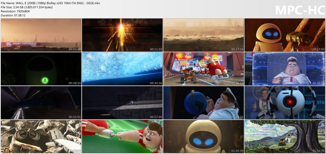 WALL E (2008) (1080p Blu Ray x265 10bit ITA ENG) GEGE mkv thumbs
