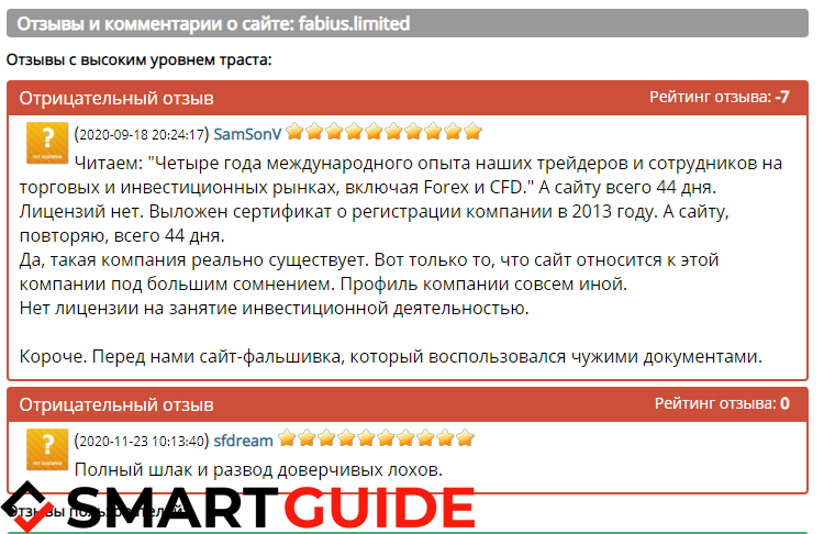 Отзывы fabius.limited (Фабиус Лимитед) Отзывы fabius.limited (Фабиус Лимитед)