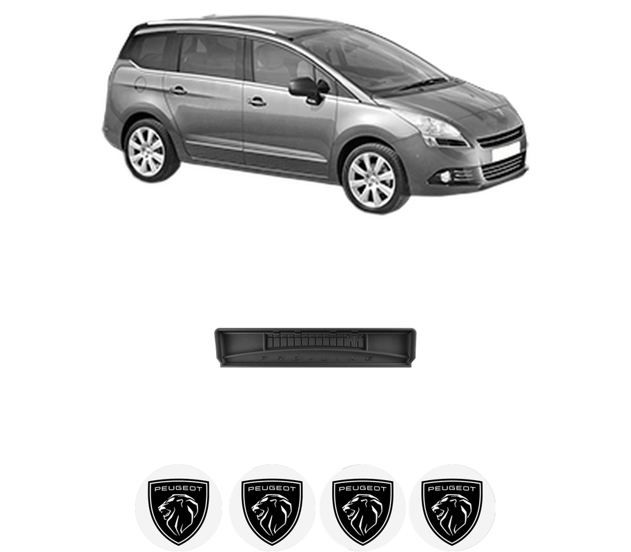 Tavita Portbagaj PEUGEOT 5008 (0U_, 0E_) din 2009-2017, Protectie Portbagaj Auto, 4x Stickere auto cu PEUGEOT