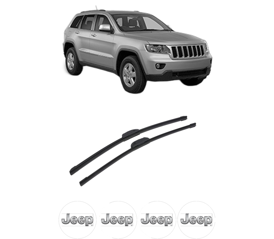 Set stergatoare auto JEEP GRAND CHEROKEE IV (WK, WK2) din 2010-2017, pentru parbriz auto, 2 bucati, Bosch Aerotwin Retrofit, din cauciuc siliconat rezistent, 4 Stickere Auto JEEP