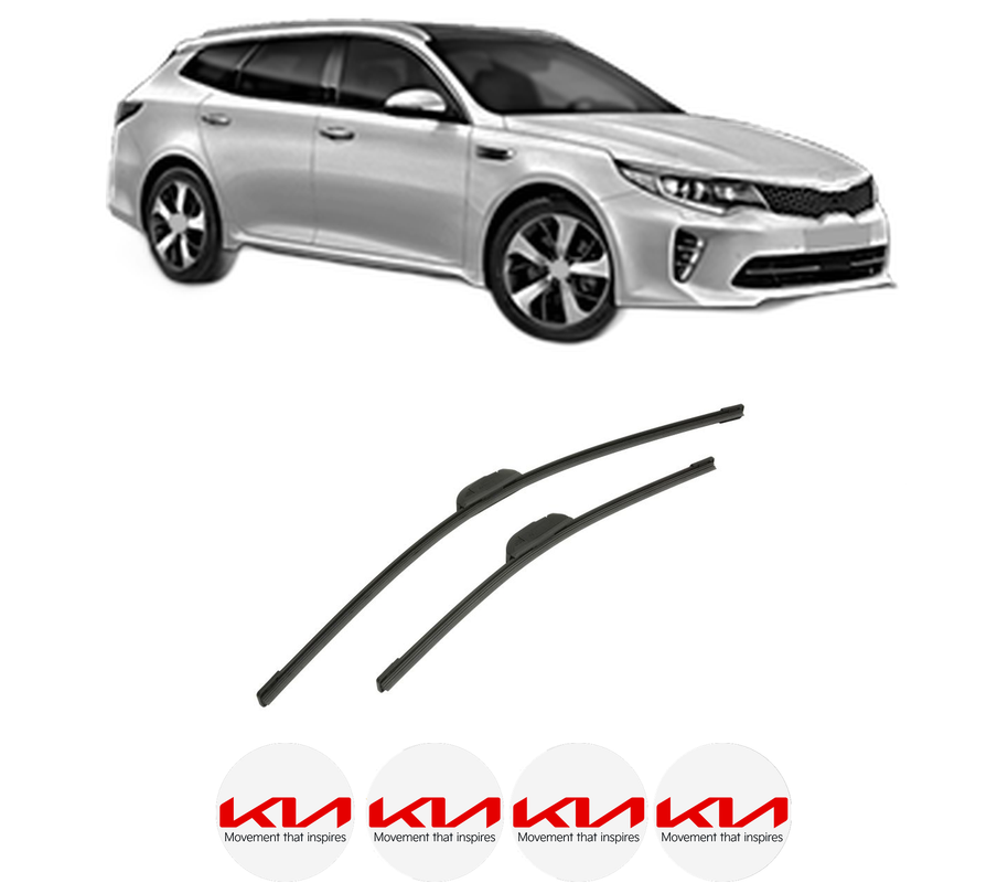 Set stergatoare auto KIA OPTIMA Sportswagon (JF) din 2016-2019, pentru parbriz auto, 2 bucati, Bosch Aerotwin Retrofit, din cauciuc siliconat rezistent, 4 Stickere Auto KIA