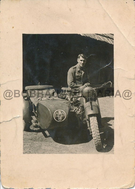 Foto Rumänien Focșani Luftwaffe schweres BMW Krad Beiwagen Kennung Emblem !