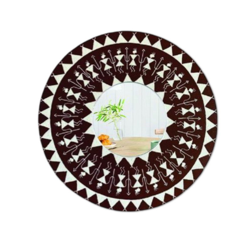 Warli Painting On Wall Mirror DIY Kit by Penkraft