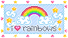 i heart rainbows stamp