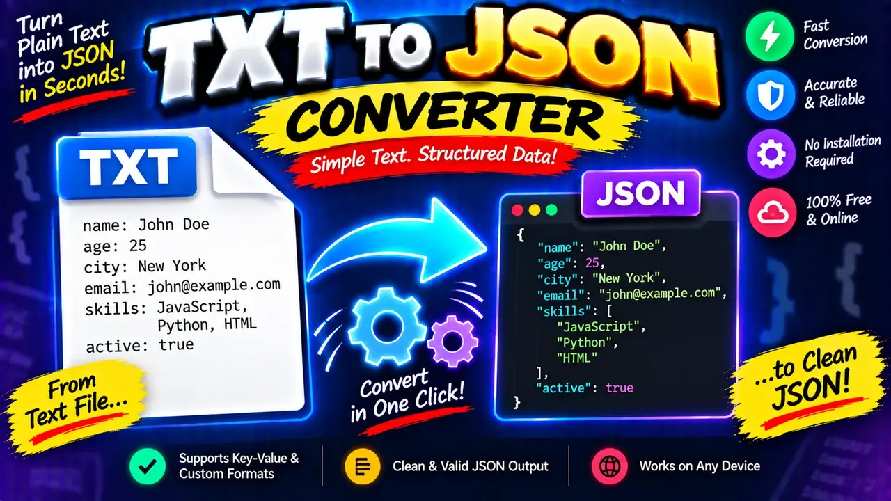 Free Txt To Json Converter Online (fast & Easy)