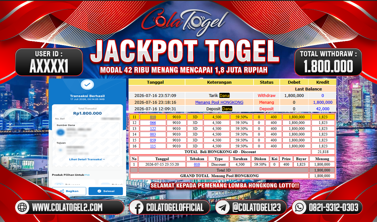 JACKPOT HONGKONG LOTTO!!