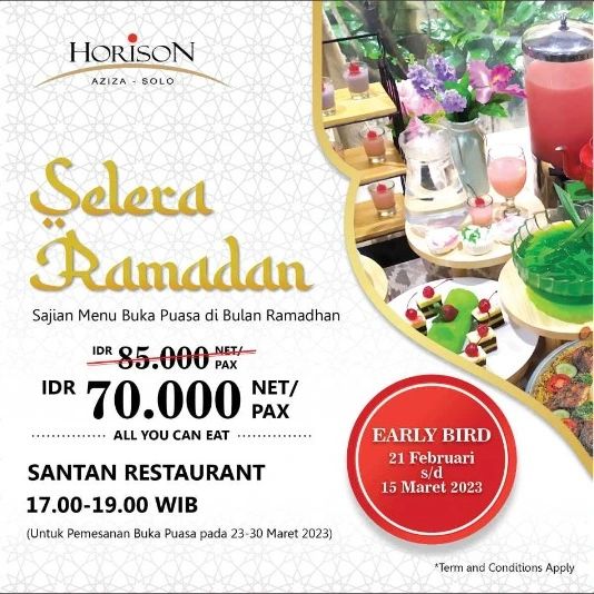 Horison Aziza Solo, salah satu hotel di Solo yang tawarkan paket bukber all you can eat murah meriah.