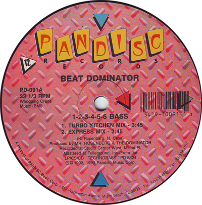 13/04/2023 - Beat Dominator – 1-2-3-4-5-6 Bass (Vinyl, 12, 33 ⅓ RPM)(Pandisc – PD-091)   1992 R-127461-1230917861