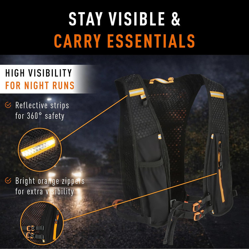 infidew 5L Running Vest in Black and Orange