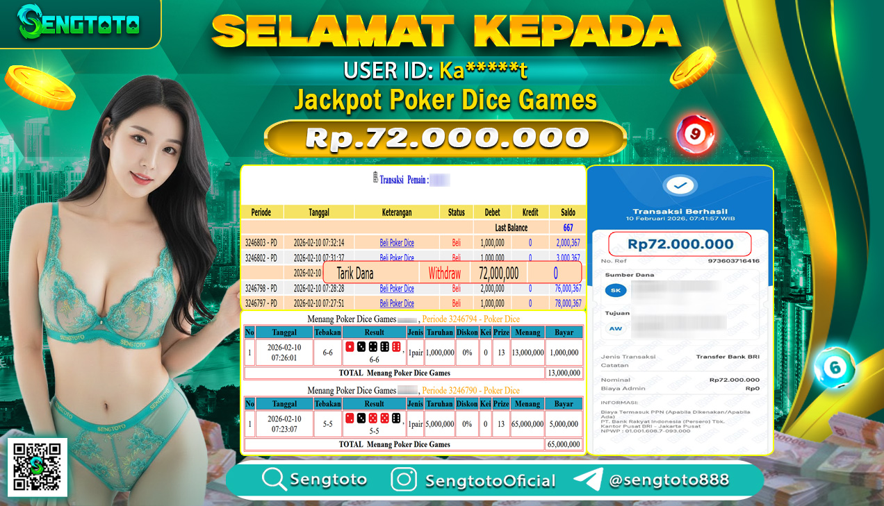 BUKTI PEMBAYARAN LIVEGAME POKER DICE GAMES