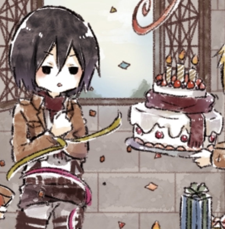 mikasa.. I found it on @mikasaarchive, official art btw