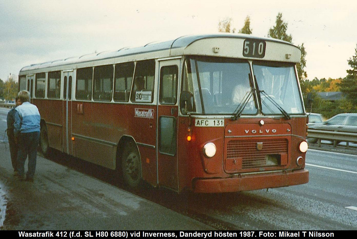 Wasatrafik AFC 131 (fd SL H80 6880) Mörbylund 1987